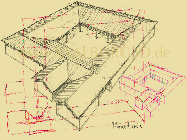 Römerkastell Rekonstruktion Praetorium Pläne