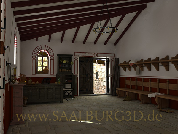Saalburg 3D Rekonstruktion Therme Apodyterium
